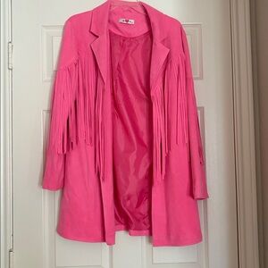 Buddy Love Vibrant Pink Fringe Blazer
